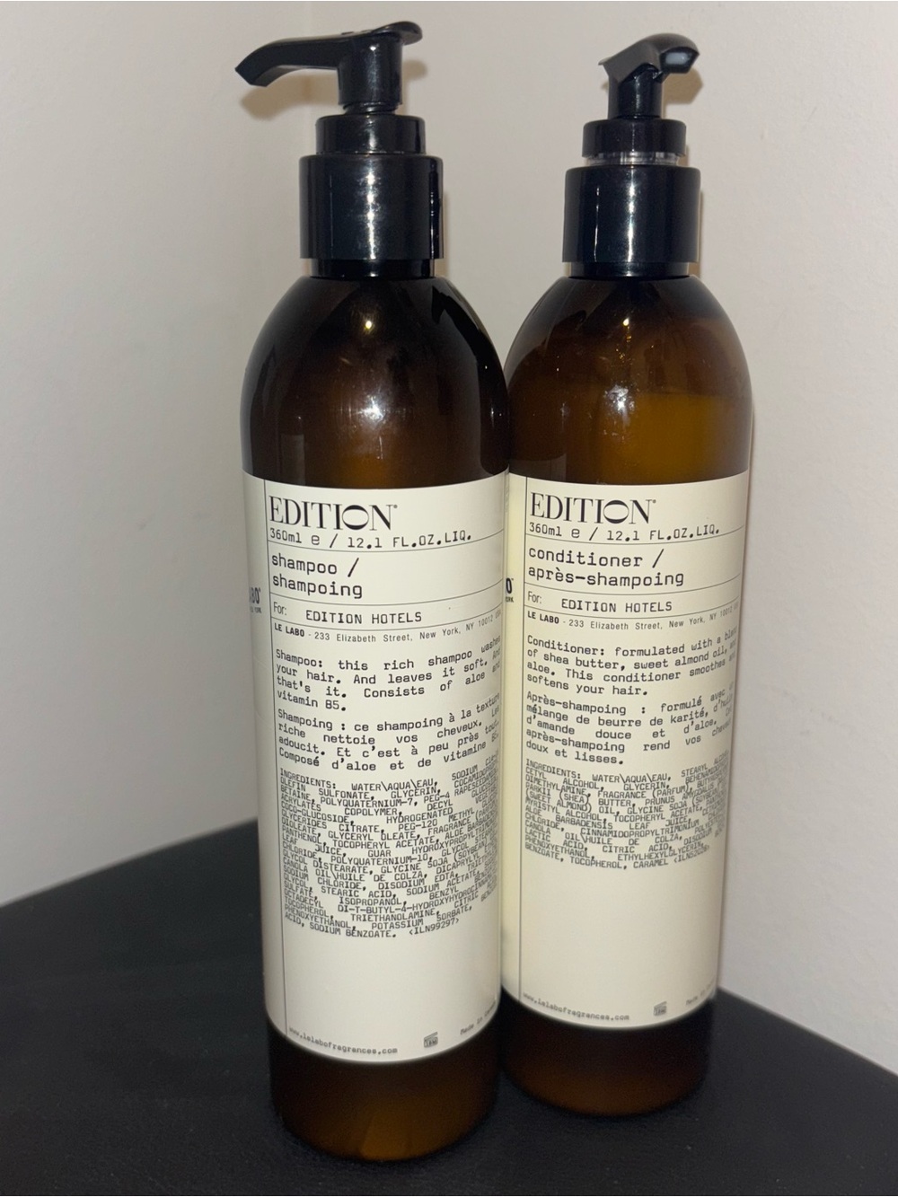 Le Labo Edition Hotel Shampoo & Conditioner - DISCONTINUED 12oz size